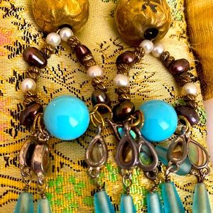 Turquoise chandelier earrings.